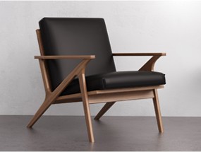 Corner Black Leather Chair