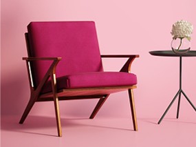 Pink Suede Chair