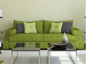 Green Micrifiber Sofa
